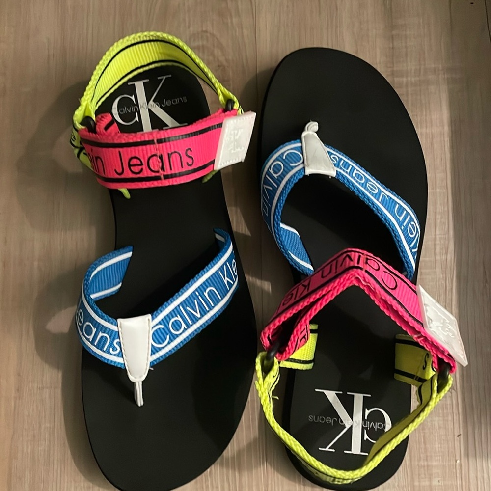 Calvin Klein multicolored neon sandals